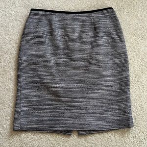 Black and white tweed texture pencil skirt